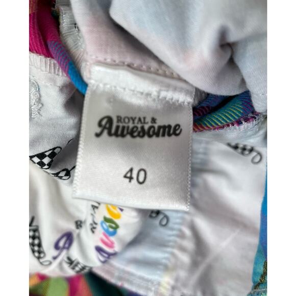 Royal And Awesome Shorts Men Size 40 Tartan Plaid Golf colorful pink blue yellow - Picture 5 of 5